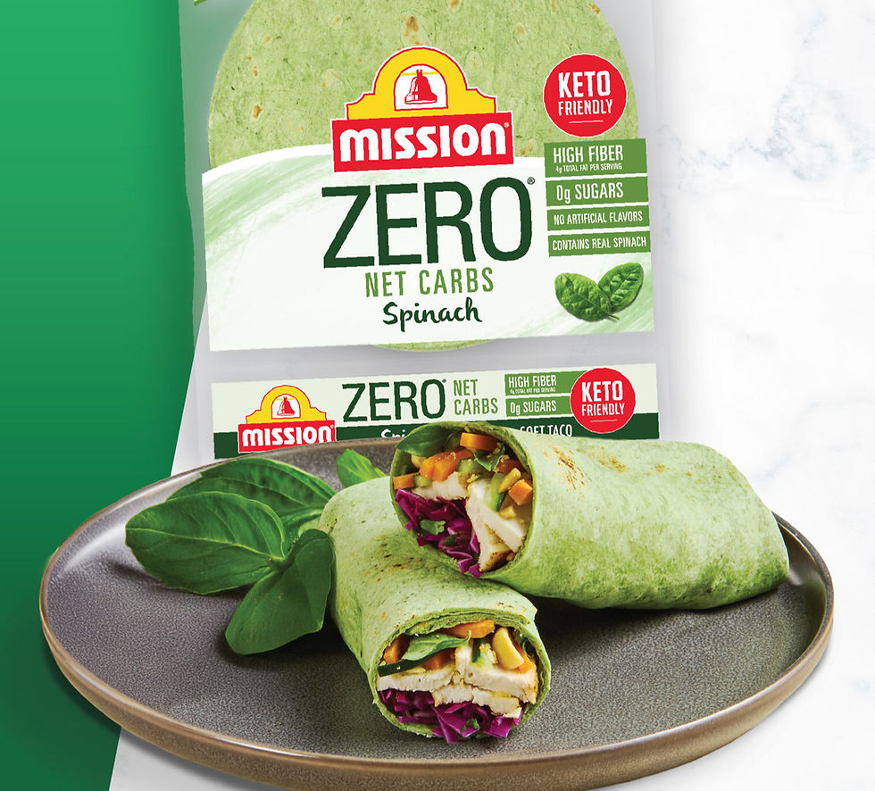 Mission Foods expands health line with launch of Zero Net Carbs Spinach Tortillas