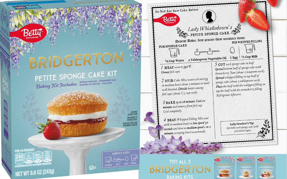 Betty Crocker and Netflix launch Bridgerton-themed baking kits targetting afternoon tea enthusiasts