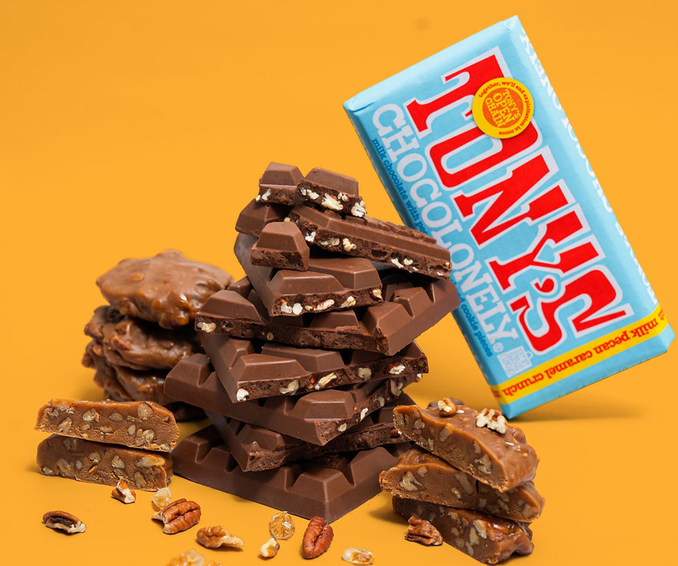 Tony’s Chocolonely launches Milk Chocolate Pecan Caramel Crunch Bar