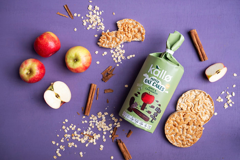 Kallø expands breakfast snack line with Apple & Cinnamon Puffed Oat Cakes