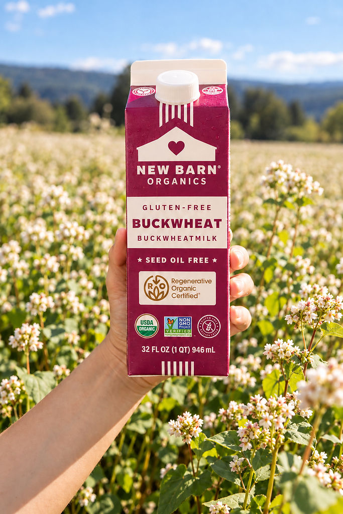 New Barn Organics and BAM partner on new buckwheat milk