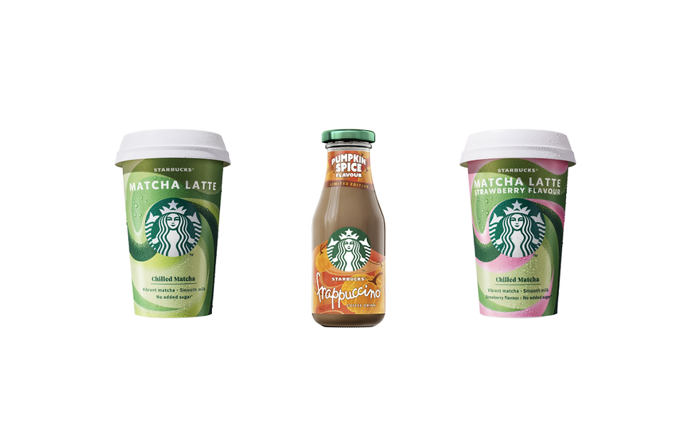 Starbucks adds matcha lattes and pumpkin spice Frappuccino to UK RTD range