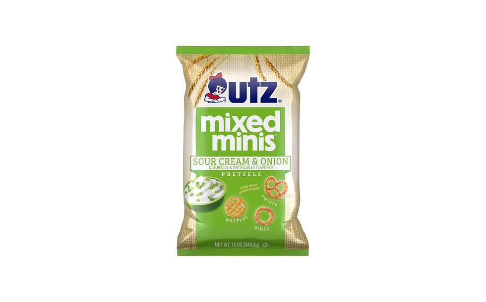 Utz adds sour cream & onion flavour to Mixed Minis Pretzel line