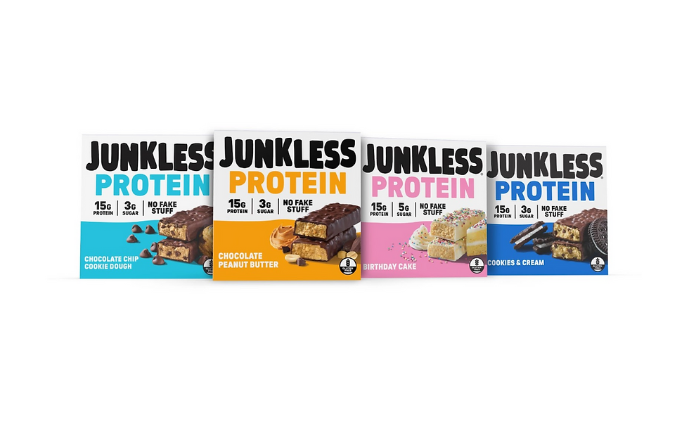 Junkless launches protein bar line with four dessert-inspired flavours