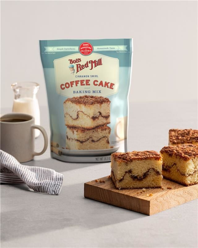 Bob’s Red Mill launches Cinnamon Swirl Coffee Cake Mix