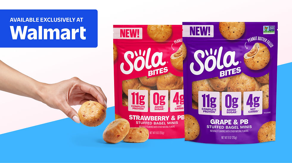 Sola launches peanut butter-filled bagel bites at Walmart