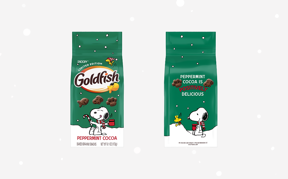 Goldfish partners with Peanuts for limited-edition holiday snack