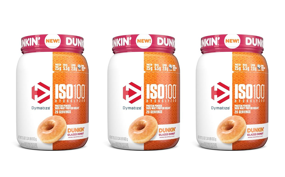 Dymatize and Dunkin' partner to launch glazed donut-flavoured whey protein powder