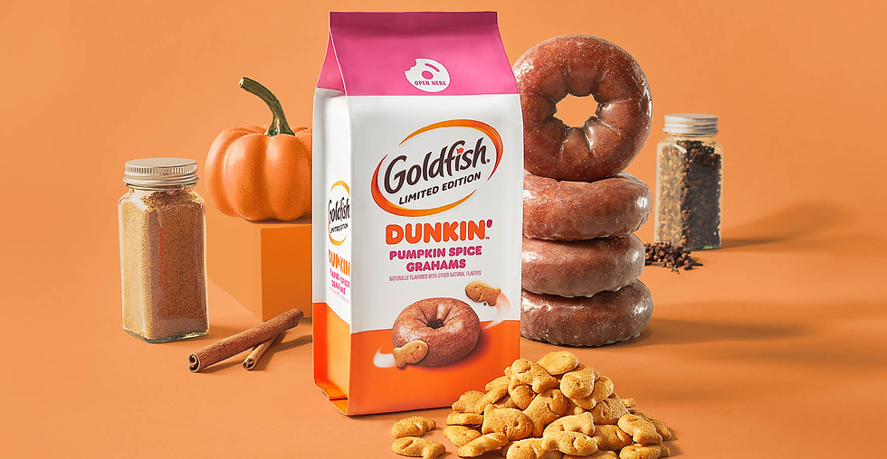 Goldfish and Dunkin' partner on Pumpkin Spice-flavoured crackers