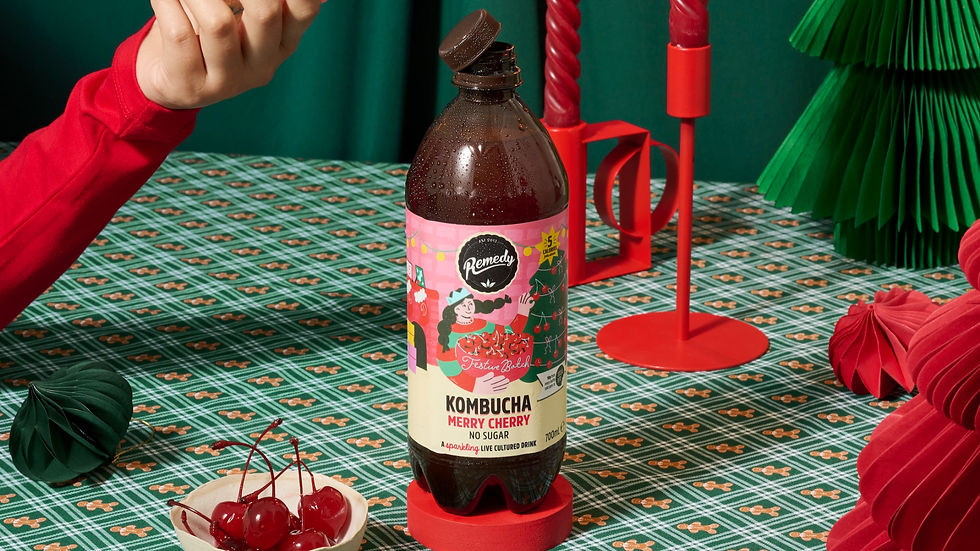 Remedy launches limited-edition Merry Cherry kombucha for Christmas