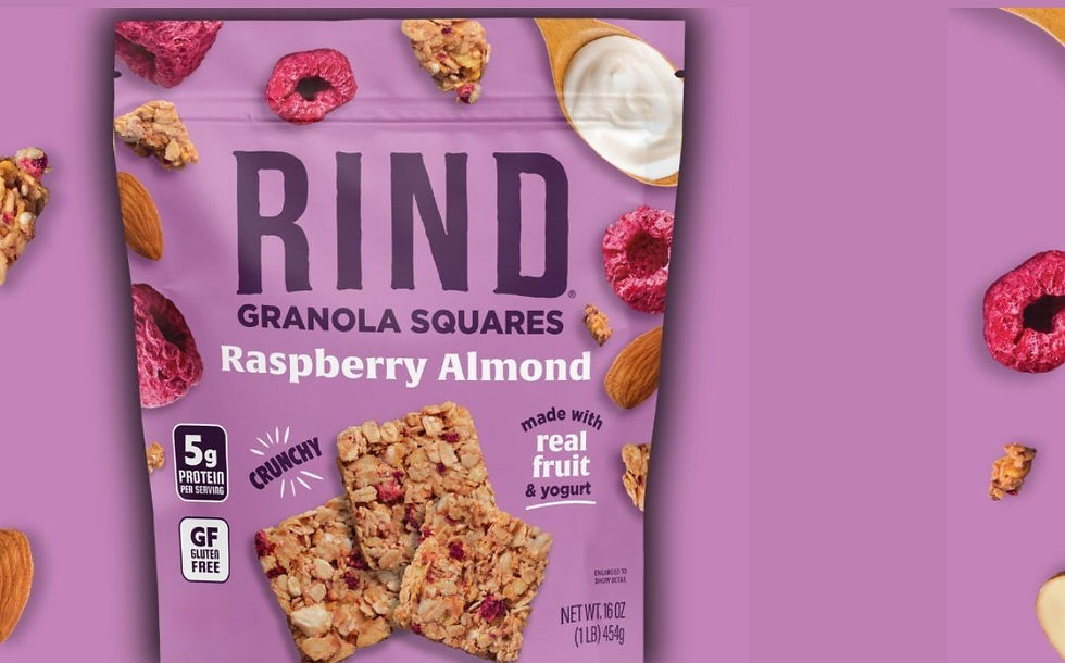 Rind Snacks expands into functional granola with new raspberry almond squares