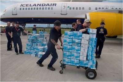 Icelandic Glacial cases of water first to arrive in Haiti