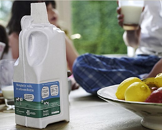 Asda’s national launch of papier-mache milk bottle