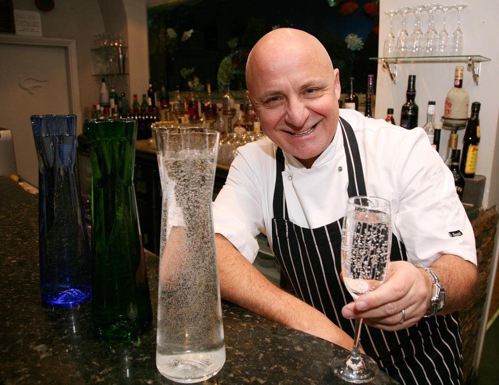 Sparkling tap water served at Zilli Fish in London