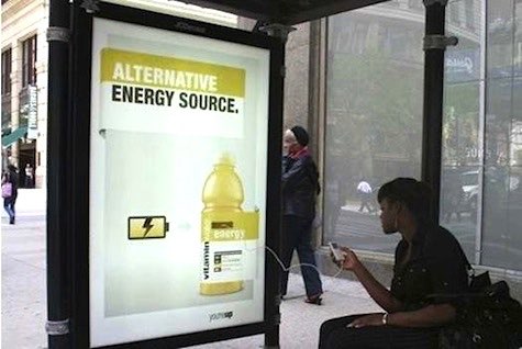 Vitaminwater adds phone chargers to billboards