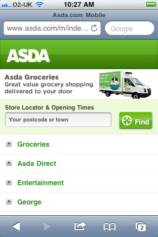 Asda launches mobile grocery site for smartphones