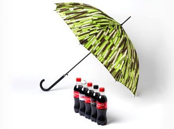 Coca-Cola umbrellas from recycled bottles