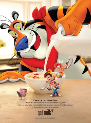 Kellogg’s characters join US Milk Moustache campaign
