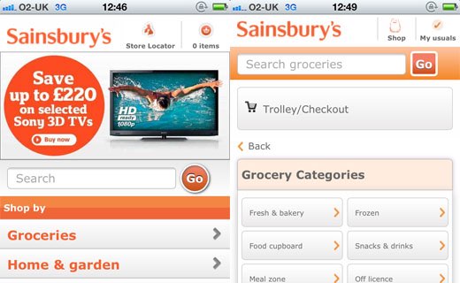 Sainsbury's launches mobile groceries shopping website