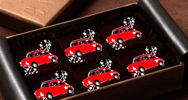 Baruzzo salted caramel Little Red Car chocolates