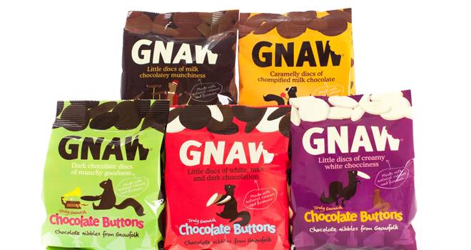Gnaw refreshes its chocolate packaging