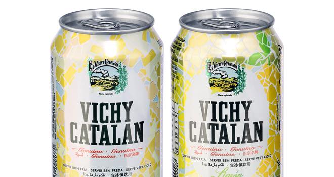 Vichy Catalán mineral water in cans
