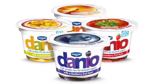 Danio yogurt range designed by Dragon Rouge