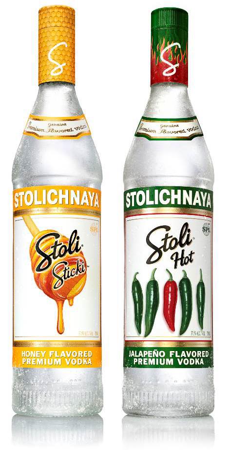 Stoli Hot and Stoli Sticki Premium Stolichnaya Vodka