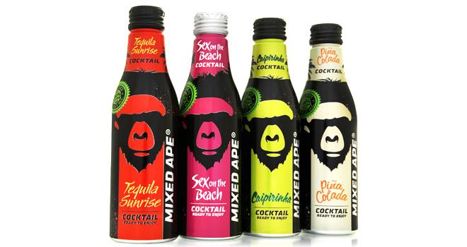 Mixed Ape premixed cocktails in Rexam Fusion bottle