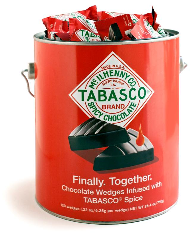 Tabasco Brand Spicy Dark Chocolate Paint Can and Tower