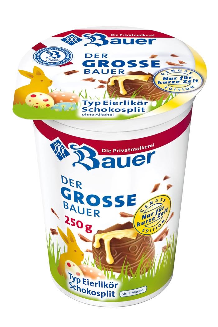 Bauer eggnog chocolate split yogurt