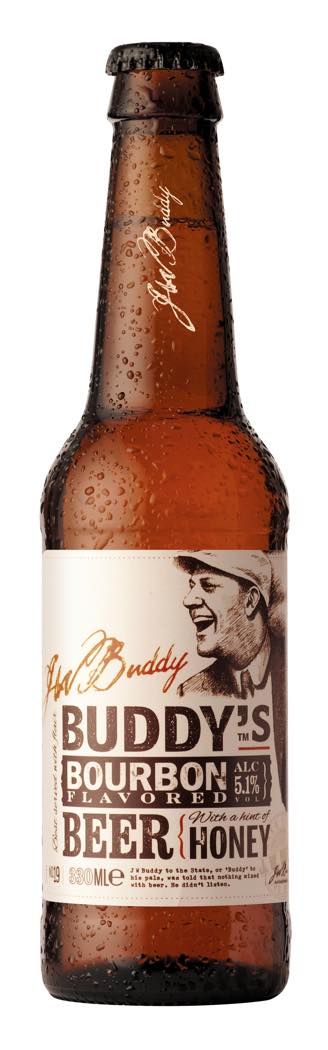 Buddy's Bourbon Flavored Beer with a Hint of Honey