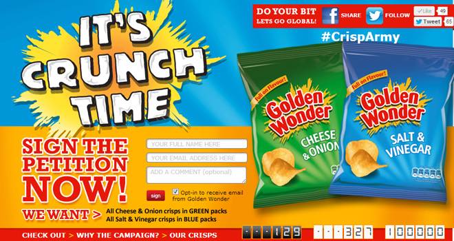 Golden Wonder aims to challenge competitor crisp packet colours