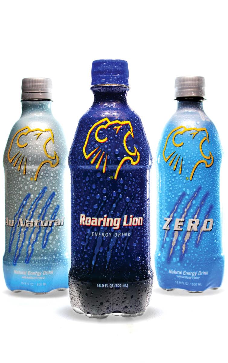 Roaring Lion Au Natural and Zero energy drinks