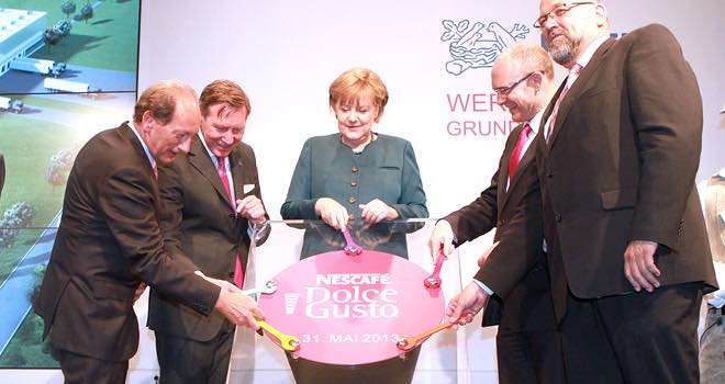 Angela Merkel helps Nestlé mark €220m investment in Germany