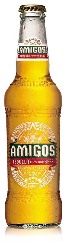 Amigos Tequila Flavoured Beer in new embossed bottle