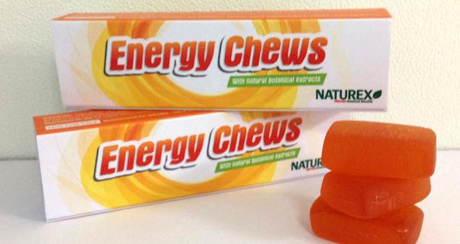 Naturex Energy Chews concept with guarana and panax ginseng root