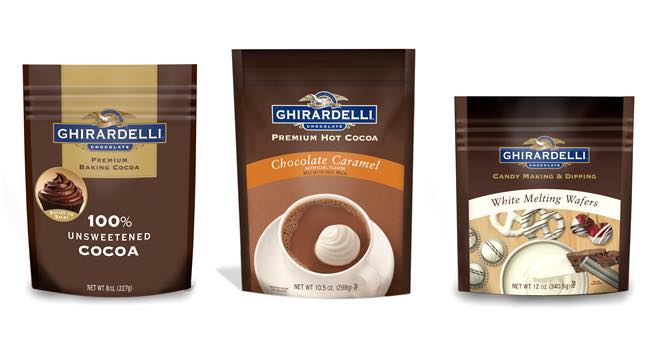 Ghirardelli launches premium chocolate products in zip-up pouches