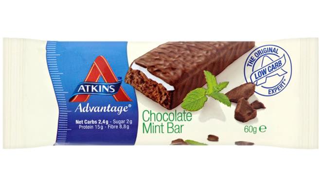 Two new bars, mint and hazelnut, in the Atkins Advantage range
