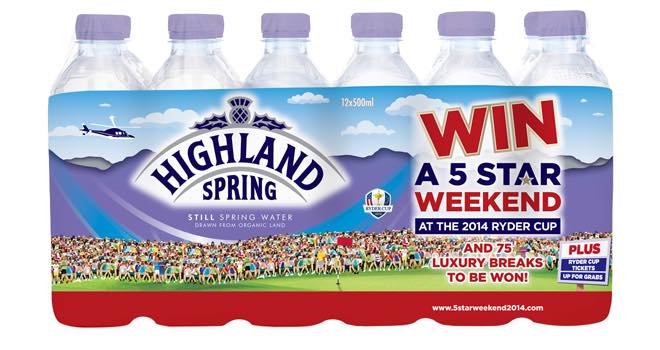 Highland Spring runs on-pack promotion for 2014 Ryder Cup
