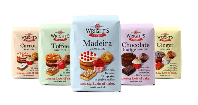 New packaging for GR Wright & Sons cake mixes