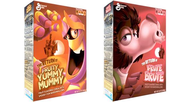 The return of Frute Brute and Fruity Yummy Mummy 'monster cereals'