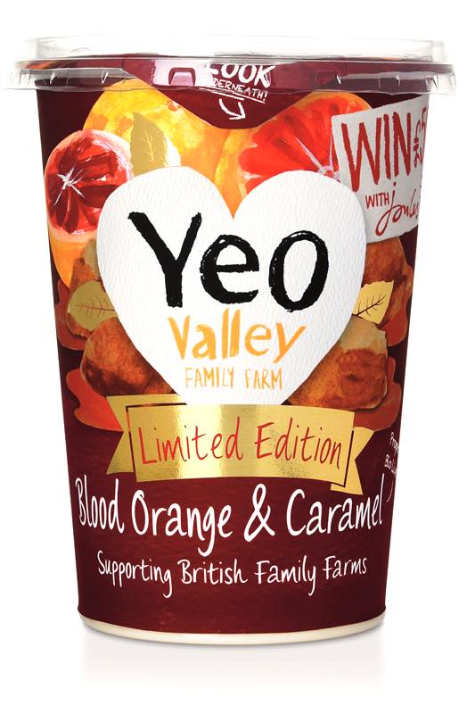 Blood Orange & Caramel big pot yogurt by Yeo Valley