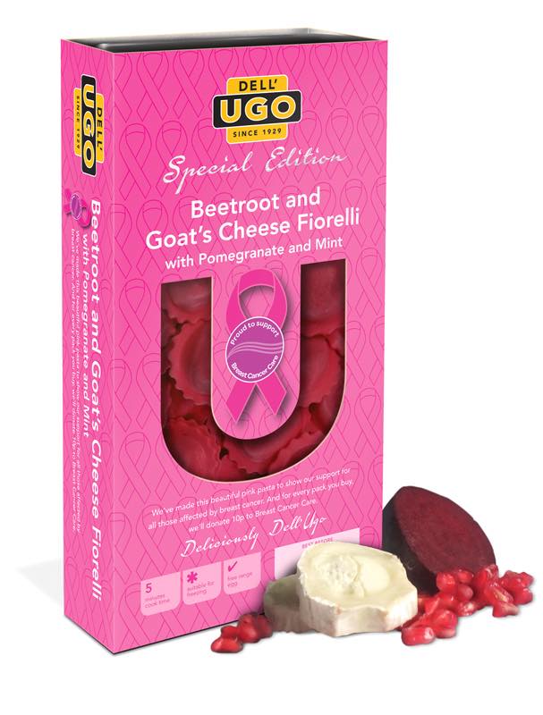 Ugo Foods launches pink-coloured fresh pasta to support Breast Cancer Care