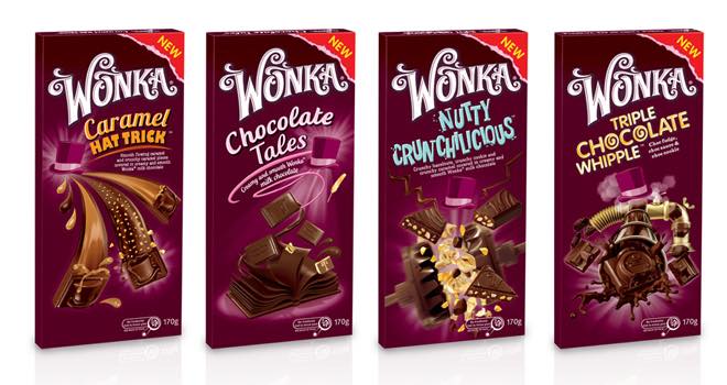 New range of Wonka chocolate blocks, designed by Bluemarlin