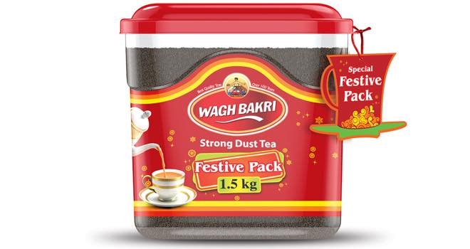 Festive limited edition Wagh Bakri Tea in 1.5kg PET container