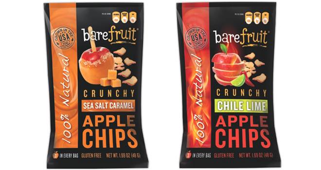 Barefruit All Natural Apple Chips in Chile Lime and Sea Salt Caramel