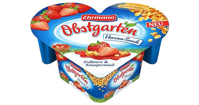 Ehrmann Obstgarten heart shaped snack pots