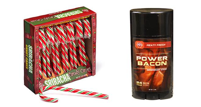 J&D's Foods launches Sriracha Candy Canes and Power Bacon Deodorant
