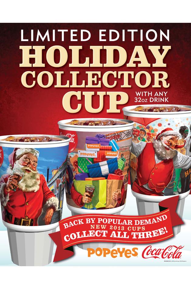 Popeyes Coca-Cola Christmas collector cups